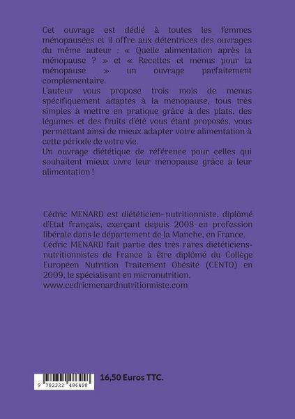 Produktbild: Menus d'&eacute;t&eacute; pour la m&eacute;nopause.