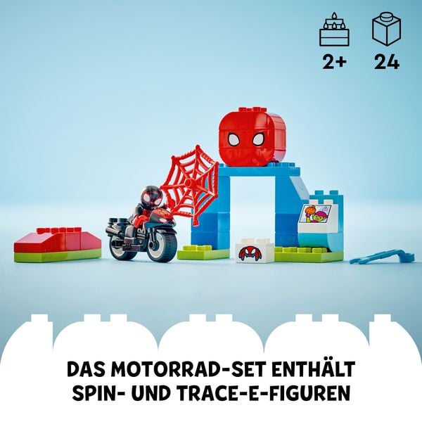 LEGO DUPLO Marvel Spins Motorrad-Abenteuer, Spielzeug mit Rädern 10424