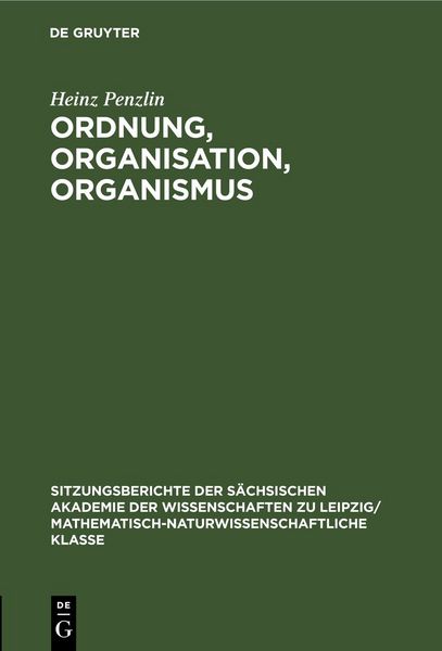 Produktbild: Ordnung, Organisation, Organismus
