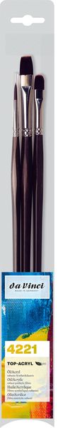 Produktbild: da Vinci Pinselset TOP-ACRYL-Malpinsel, f&uuml;r Acryl und &Ouml;l, 3er Set