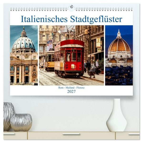 Produktbild: Italienisches Stadtgefl&uuml;ster, Rom - Mailand - Florenz (hochwertiger Premium Wandkalender 2027 DIN A2 quer), Kunstdruck in Hochglanz