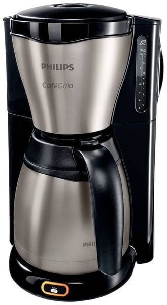 Philips Home Café Gaia HD7548/20 Kaffeemaschine Schwarz, Edelstahl Fassungsvermögen Tassen=15 Isolierkanne