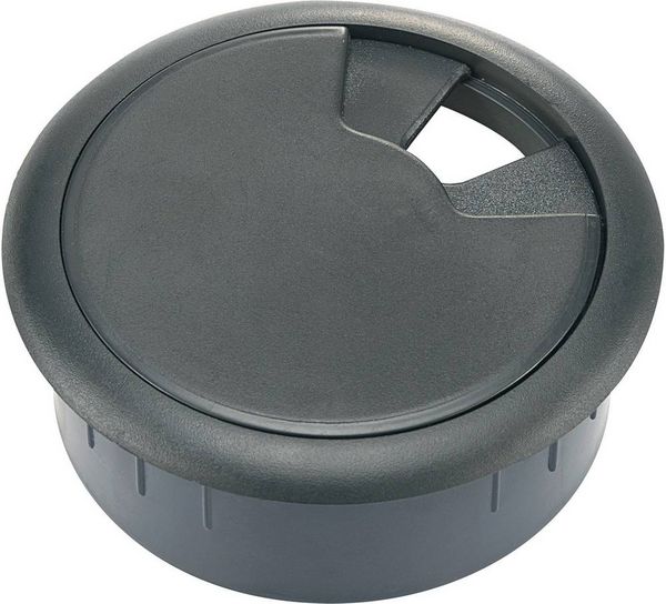 Produktbild: TRU COMPONENTS WP80BK Kabeldurchf&uuml;hrung f&uuml;r Arbeitsplatten ABS Schwarz 1St.
