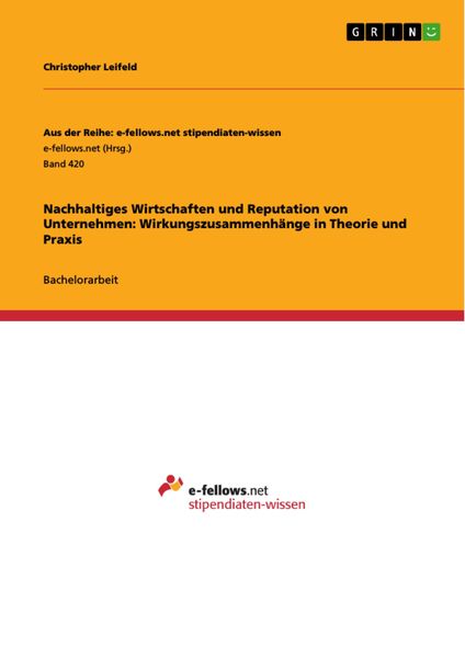 Produktbild: Wert und Wirkung nachhaltigen Wirtschaftens auf die Reputation eines Unternehmens