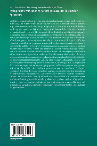 Produktbild: Ecological Intensification of Natural Resources for Sustainable Agriculture