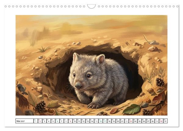 Produktbild: Wombats - Kurze Beine, gro&szlig;es Herz (Wandkalender 2027 DIN A3 quer), CALVENDO Monatskalender
