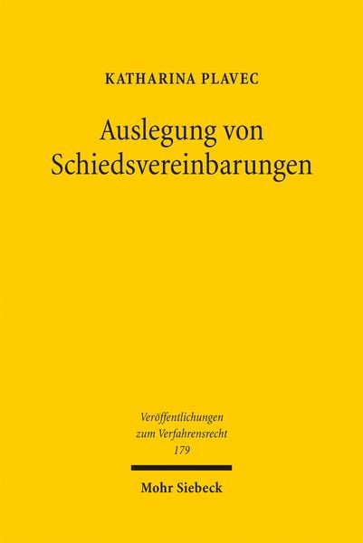 Produktbild: Plavec, K: Auslegung von Schiedsvereinbarungen