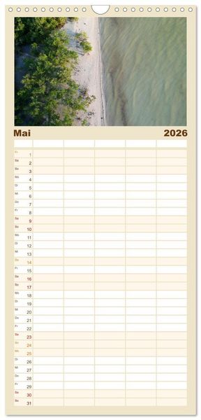 Produktbild: Familienplaner 2026 - Mexiko aus der Vogelperspektive mit 5 Spalten (Wandkalender, 21 x 45 cm) CALVENDO