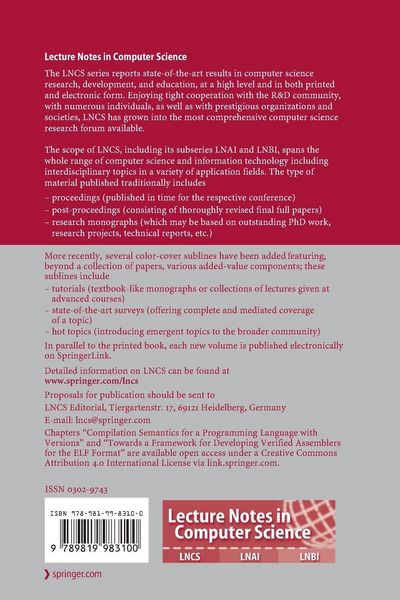 Produktbild: Programming Languages and Systems