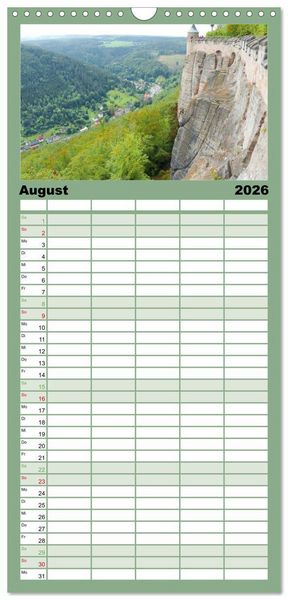 Produktbild: Familienplaner 2026 - Pirna - Tor zur S&auml;chsischen Schweiz mit 5 Spalten (Wandkalender, 21 x 45 cm) CALVENDO