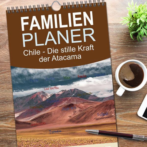 Produktbild: Familienplaner 2026 - Chile - Die stille Kraft der Atacama mit 5 Spalten (Wandkalender, 21 x 45 cm) CALVENDO