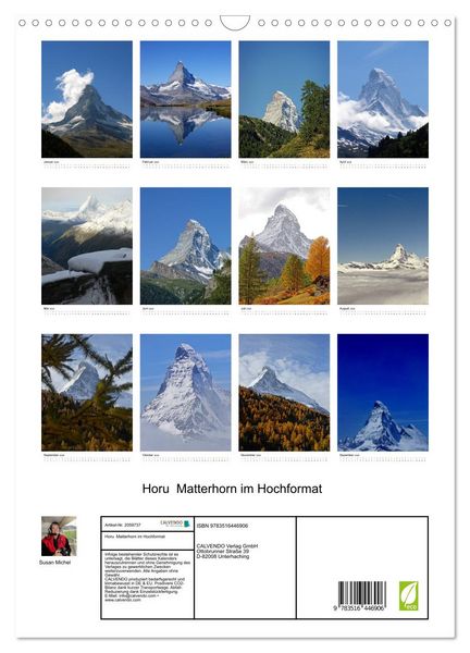 Produktbild: Horu Matterhorn im Hochformat (Wandkalender 2026 DIN A3 hoch), CALVENDO Monatskalender