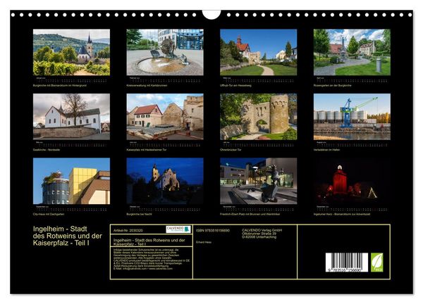 Produktbild: Ingelheim - Stadt des Rotweins und der Kaiserpfalz - Teil I (Wandkalender 2026 DIN A3 quer), CALVENDO Monatskalender