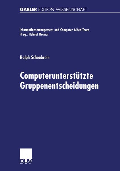 Produktbild: Computerunterst&uuml;tzte Gruppenentscheidungen