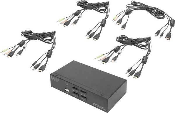 Produktbild: Digitus DS-12880 4+1 Port KVM-Umschalter HDMI 3840 x 2160 Pixel