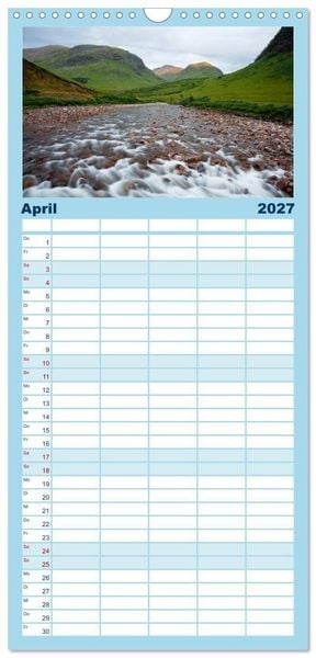 Produktbild: Familienplaner 2027 - Schottland - Wildes Land im Norden mit 5 Spalten (Wandkalender, 21 x 45 cm) CALVENDO