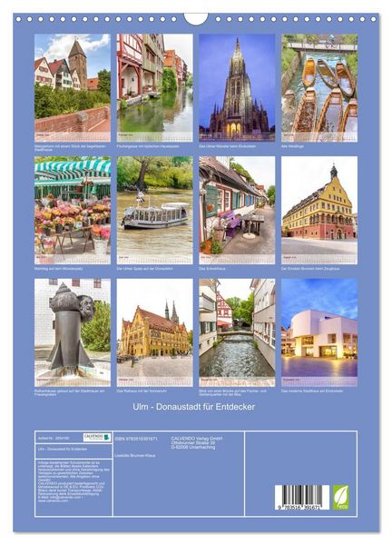 Produktbild: Ulm - Donaustadt f&uuml;r Entdecker (Wandkalender 2026 DIN A3 hoch), CALVENDO Monatskalender