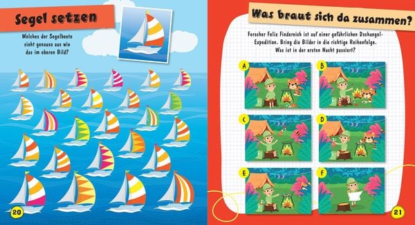 Produktbild: Bunte Bilderr&auml;tsel f&uuml;r Schlauk&ouml;pfe. Labyrinthe, Suchbilder, Memory, Puzzles, Sudokus, Fehler finden u.v.m. f&uuml;r Kinder ab 6 Jahren