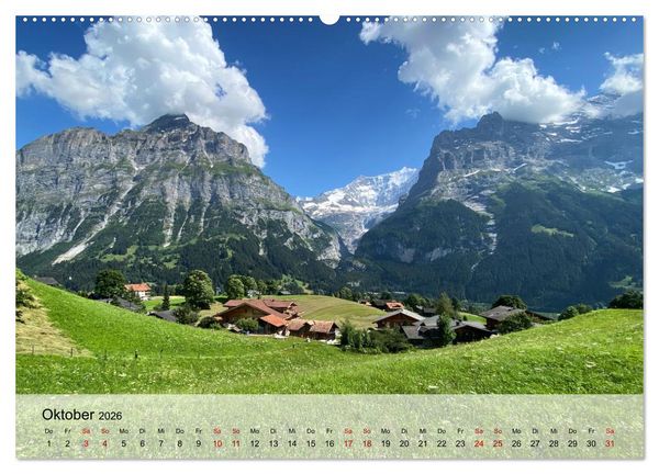 Produktbild: Alpenauszeit - Schweizer Bergsommermomente f&uuml;r die Seele (hochwertiger Premium Wandkalender 2026 DIN A2 quer), Kunstdruck in Hochglanz