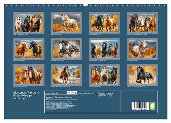 Produktbild: Mustangs. Pferde in ihrer wildesten Sch&ouml;nheit (hochwertiger Premium Wandkalender 2027 DIN A2 quer), Kunstdruck in Hochglanz
