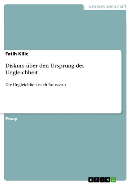 Produktbild: Diskurs &uuml;ber den Ursprung der Ungleichheit