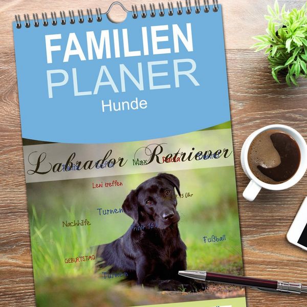 Produktbild: Familienplaner 2026 - Labrador Retriever mit 5 Spalten (Wandkalender, 21 x 45 cm) CALVENDO