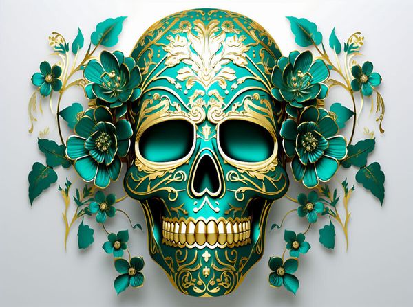 Produktbild: CALVENDO Puzzle Green Skull | 2000 Teile Lege-Gr&ouml;&szlig;e 90x67cm Foto-Puzzle f&uuml;r gl&uuml;ckliche Stunden