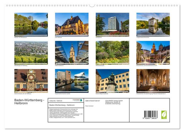 Produktbild: Baden-W&uuml;rttemberg - Heilbronn (hochwertiger Premium Wandkalender 2026 DIN A2 quer), Kunstdruck in Hochglanz