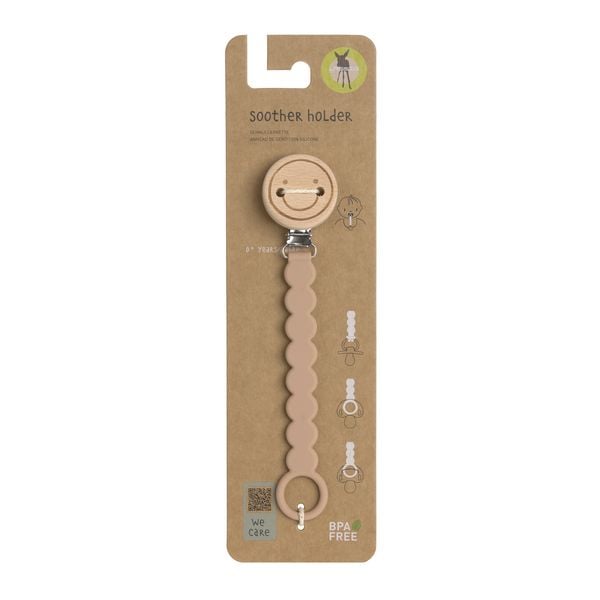 Produktbild: Soother Holder Wood/Silicone Tiny Smile maple