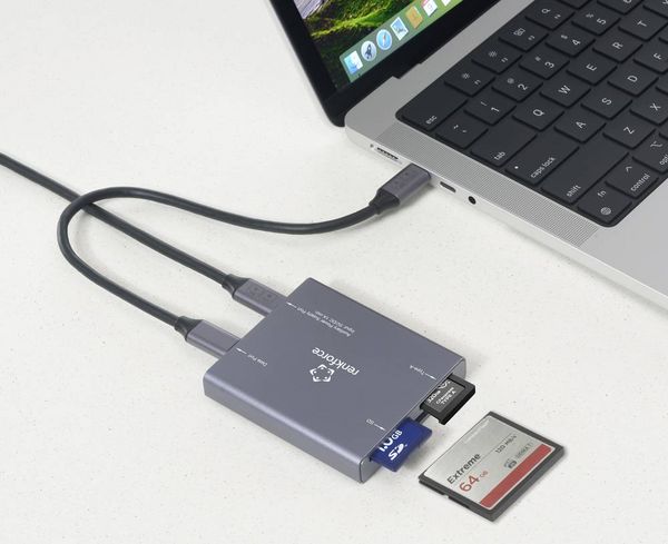 Produktbild: Renkforce RF-CR-700 Externer Speicherkartenleser USB-C&reg; (USB 3.2 Gen 2) Grau