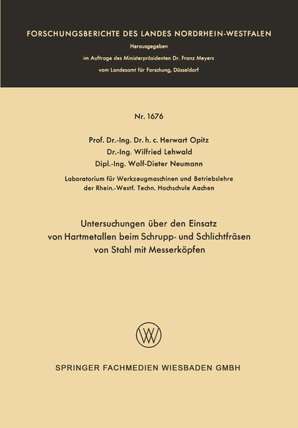 Produktbild: Untersuchungen &uuml;ber den Einsatz von Hartmetallen beim Schrupp- und Schlichtfr&auml;sen von Stahl mit Messerk&ouml;pfen
