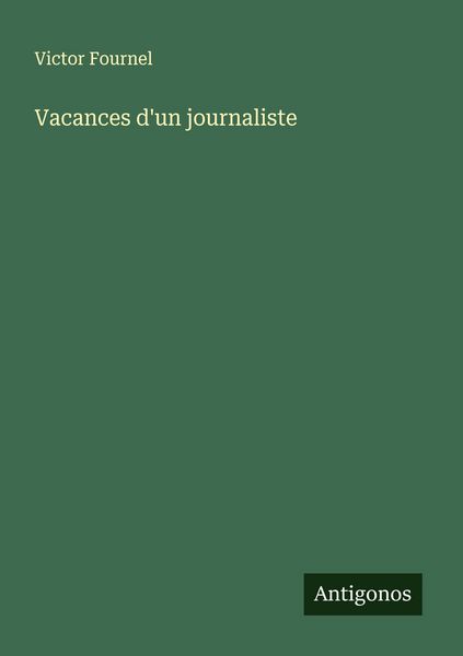 Produktbild: Vacances d'un journaliste
