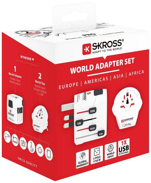Produktbild: Skross 1.302539 Reiseadapter Pro World & USB