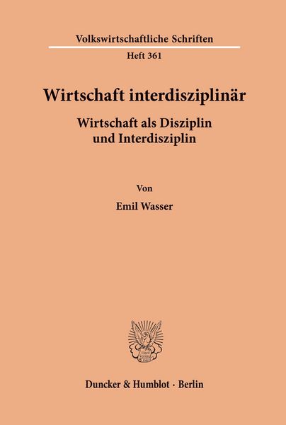 Produktbild: Wirtschaft interdisziplin&auml;r.