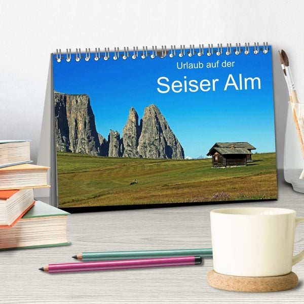 Produktbild: Urlaub auf der Seiser Alm (Tischkalender 2026 DIN A5 quer), CALVENDO Monatskalender