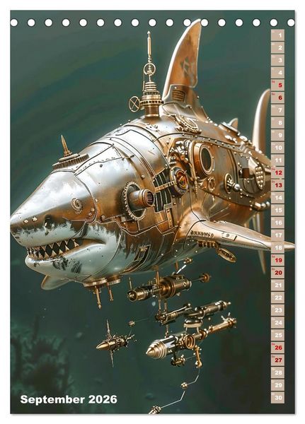 Produktbild: Steampunk Fauna (Tischkalender 2026 DIN A5 hoch), CALVENDO Monatskalender