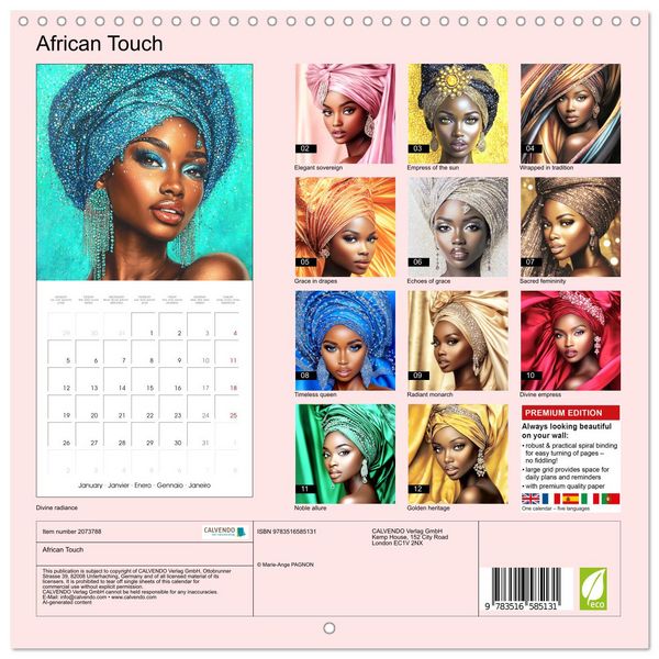 Produktbild: African Touch (Wall Calendar 2026 12 &times; 12 Inch) CALVENDO 12 Month Wall Calendar