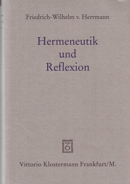 Produktbild: Hermeneutik und Reflexion