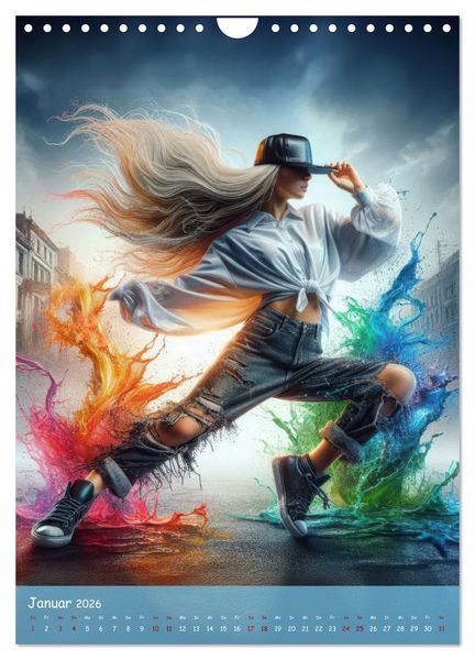 Produktbild: Rhythmus in Farben - Dynamische Hip-Hop-T&auml;nzer (Wandkalender 2026 DIN A4 hoch), CALVENDO Monatskalender