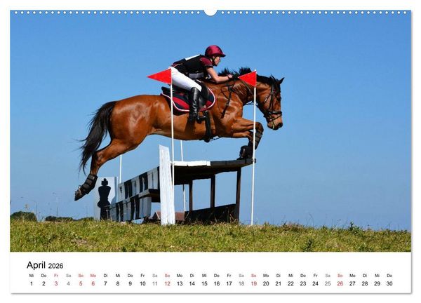 Produktbild: Eventing - Der ultimative Reitsport (hochwertiger Premium Wandkalender 2026 DIN A2 quer), Kunstdruck in Hochglanz