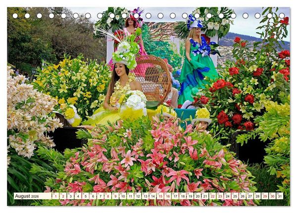 Produktbild: Blumenfest auf Madeira (Tischkalender 2026 DIN A5 quer), CALVENDO Monatskalender