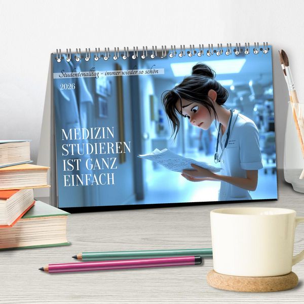 Produktbild: Medizin studieren ist ganz einfach (Tischkalender 2026 DIN A5 quer), CALVENDO Monatskalender