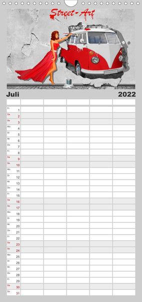Produktbild: Familienplaner Street-Art in Digital-Art by Mausopardia (Wandkalender 2022 , 21 cm x 45 cm, hoch)
