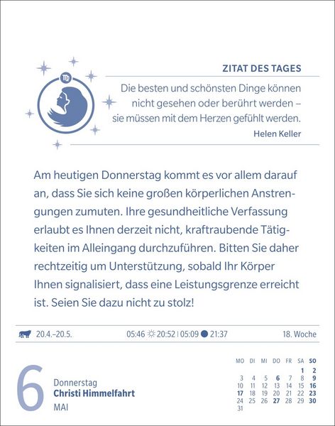 Produktbild: Jungfrau Sternzeichenkalender 2027 - Tagesabrei&szlig;kalender - Ihr Horoskop f&uuml;r jeden Tag