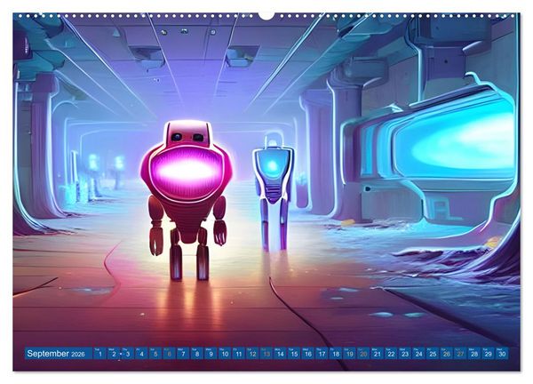 Produktbild: Robots (High Quality Premium Wall Calendar 2026 DIN A2 landscape),CALVENDO 12 Month Wall Calendar