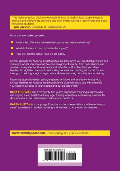 Produktbild: Critical Thinking for Nursing, Health and Social Care