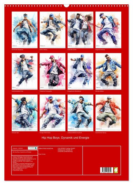 Produktbild: Hip Hop Boys. Dynamik und Energie (Wandkalender 2026 DIN A2 hoch), CALVENDO Monatskalender
