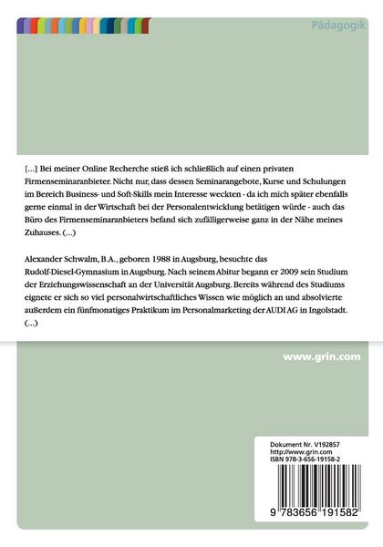 Produktbild: Praktikum bei einem privaten Firmenseminar-Anbieter