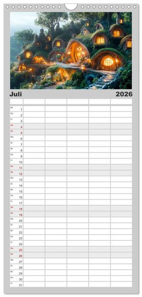 Produktbild: Familienplaner 2026 - FABELWESEN M&auml;rchenhafte Tr&auml;ume mit 5 Spalten (Wandkalender, 21 x 45 cm) CALVENDO