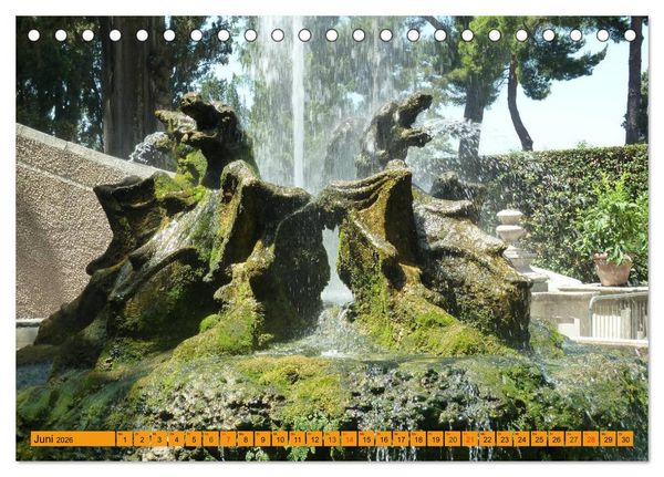 Produktbild: Die h&auml;ngenden G&auml;rten von Tivoli - Die Villa d'Este (Tischkalender 2026 DIN A5 quer), CALVENDO Monatskalender